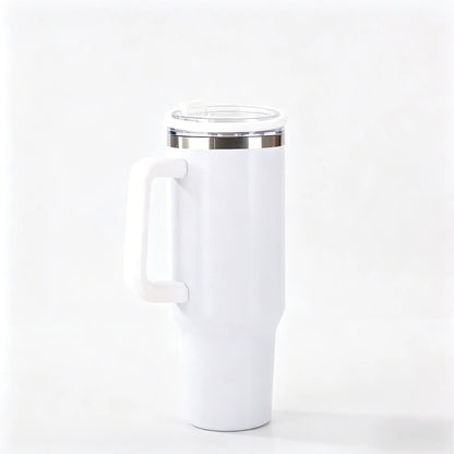 40oz 1200ML Insulated Tumbler w/Handle & Straw, Double Wall Thermal Cup, Travel Coffee Mug, Gift