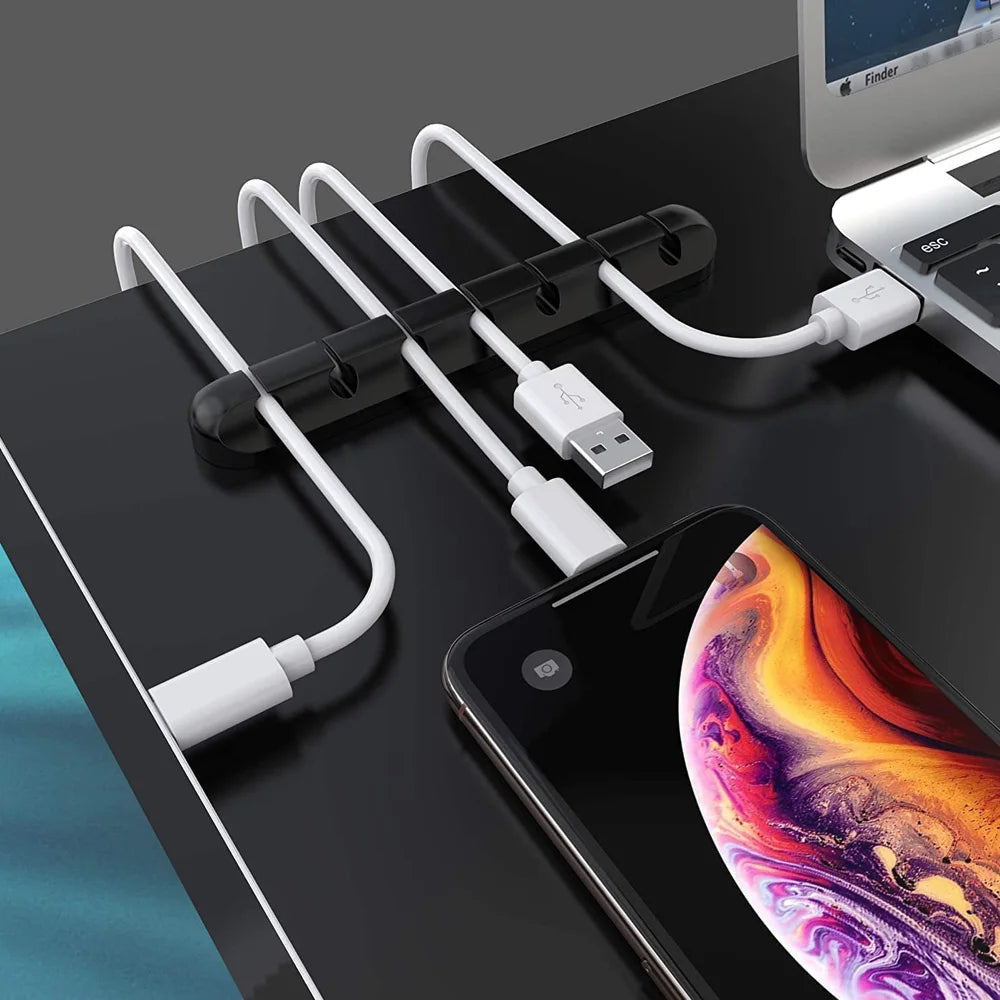 Adhesive Cable Holder Clips Cord Management Wire Organizer for Desktop USB Charging Cable Nightstand Power Cord Mouse Cable