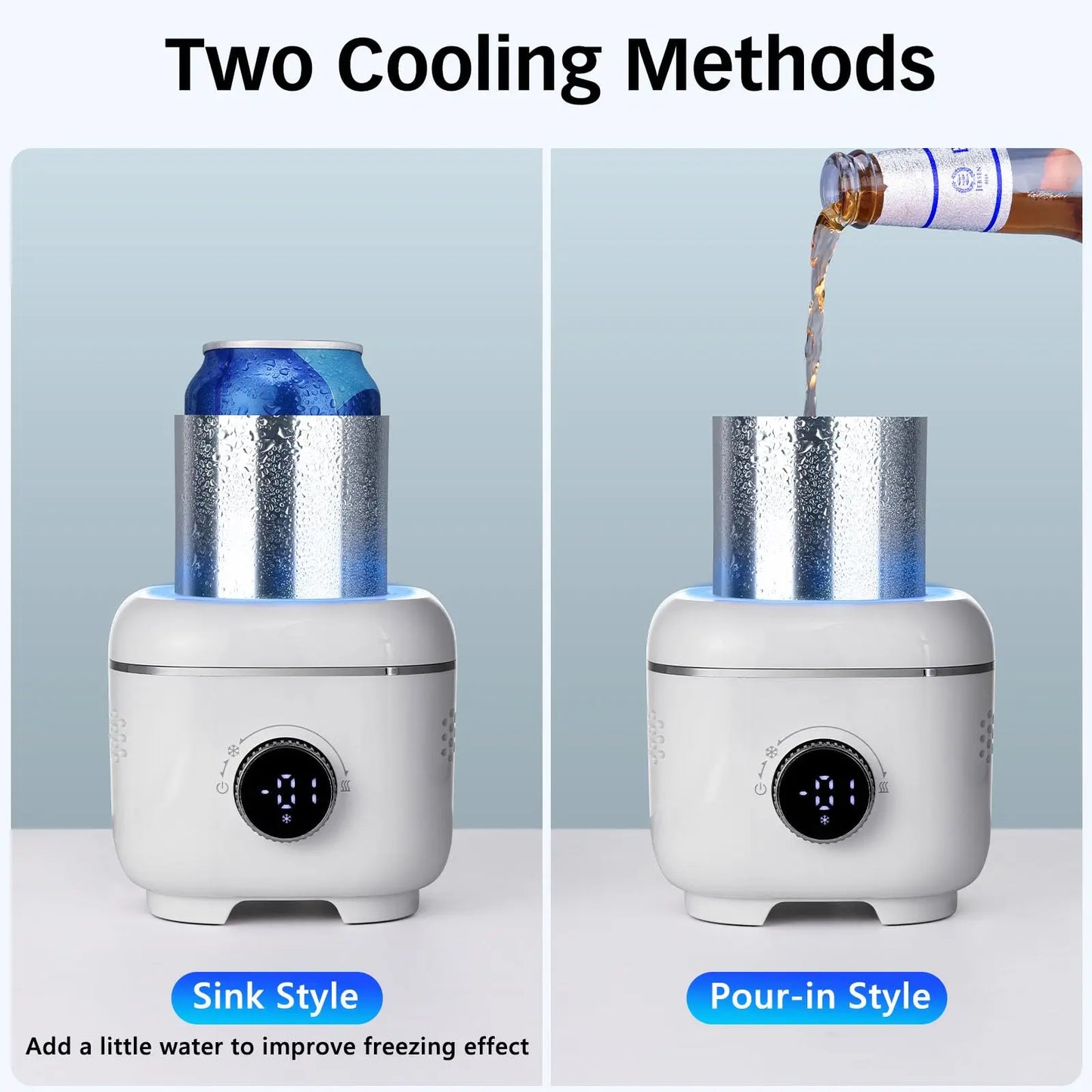 Eary  2-in-1 Cooling & Heating Cup with Mood Light Electric Can Drink Beverage Cooler for Cola Beer Coffee Juice Yogurt US Plug