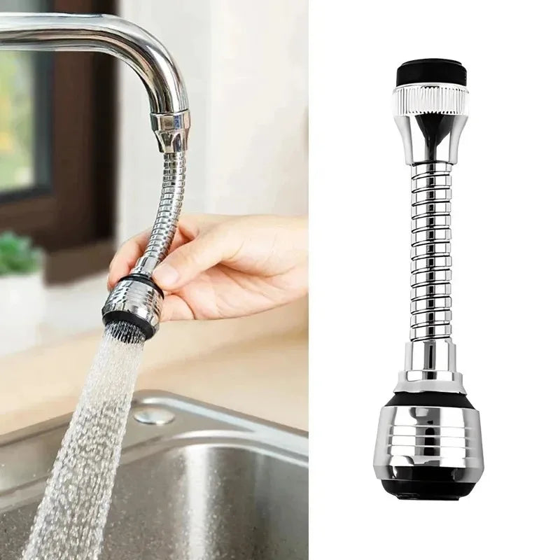 2 Modes Kitchen Stainless Steel Faucet Sprayer, 360° Rotating Water-Saving Splash Proof Tap Extender Bubbler