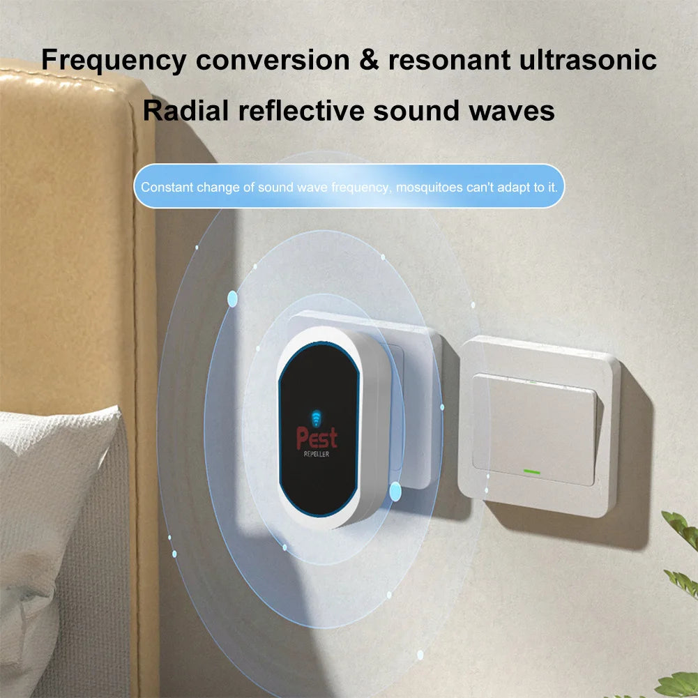 Ultrasonic Pest Repeller Electronic Pest Repeller No Noise Plug-in Insect Repeller Rat Mosquito Repellent for Cockroach Spiders