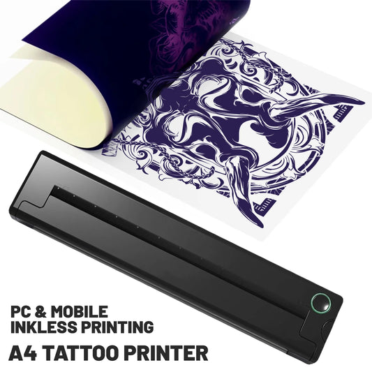 Portable A4 Thermal Printer Mini Tattoo Stencil Transfer Printer Multifunctional Tattoo Document Printer Wireless Bluetooth
