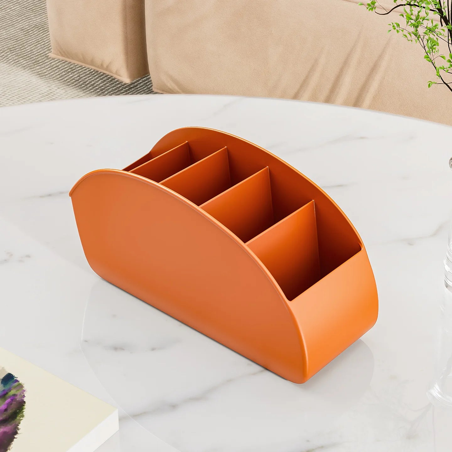 1pc Control Holder - Remote Caddy Tray Organizer for TV, Media Players, Pens,  Space-Saving Desktop & Bedside Table Organizer