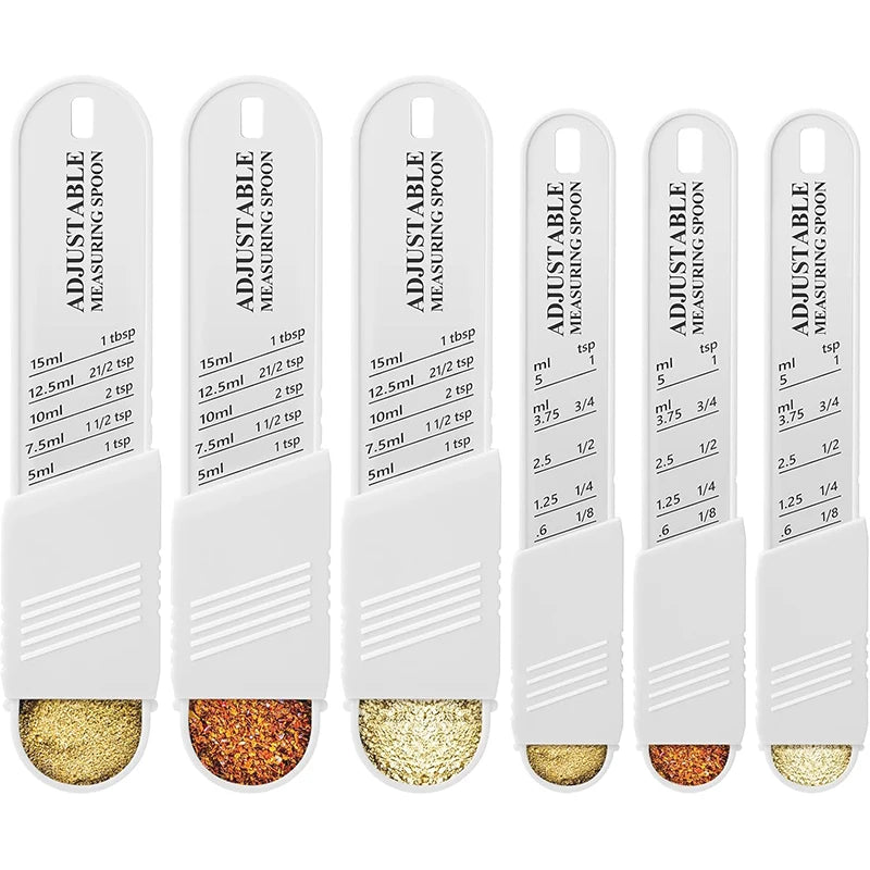 Adjustable Measuring Spoon Plastic Measuring Spoons Set with Adjustable Scale Kitchen Baking Tablespoon and Teaspoon Set JT576