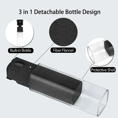 2 in 1 Mini Screen Cleaner Spray Bottle Portable Reusable Mobile Phone Tablet PC Laptop Screen Dust Remover Microfiber Cleaners