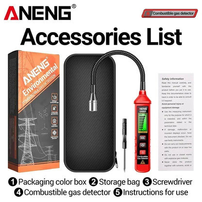 Handheld Gas Leak Detector ANENG GN803 Testers Methane Combustible Gas Detector Gases Concentration Analyzer Meter Leakage Tools