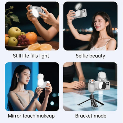 LINIM k02 Magnetic Phone Bluetooth Selfie Stick Handheld Portable Photography Selfie Phone Grip with LED Light Ergonomic Design