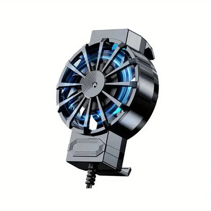 Portable phone cooler, phone fan cooler, device temperature control, compact design,
