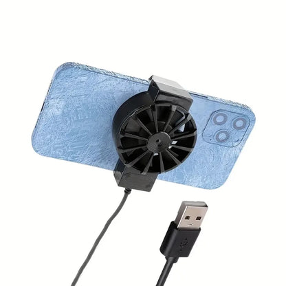 Portable phone cooler, phone fan cooler, device temperature control, compact design,