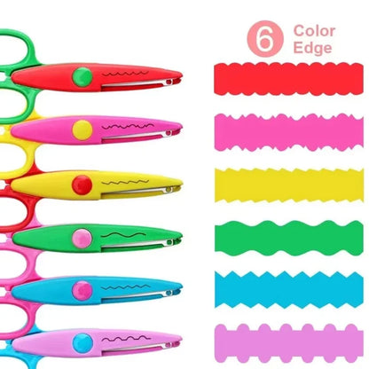 6pcs Scissors Wavy Pattern Paper Cutter Diy Handmade Tools Paper Craft Kawaii Card Photo Scissors 1pc Kids Gifts Office Supplies