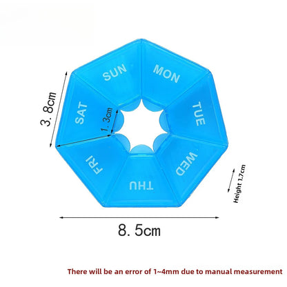7 Compartments Weekly Pill Organizer Portable Plastic Mini 7 Day Medicine Box Small Pill Case Bulk