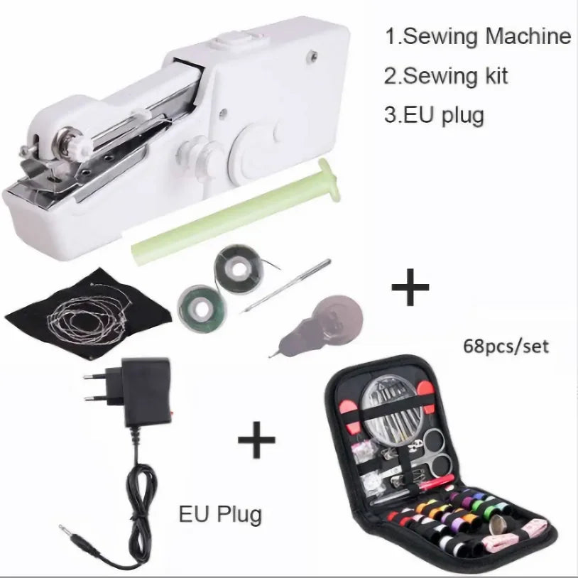 Mini Handheld Sewing Machine, Quick Sewing Portable Sewing Machine, Portable Sewing Machine Suitable for Home - White