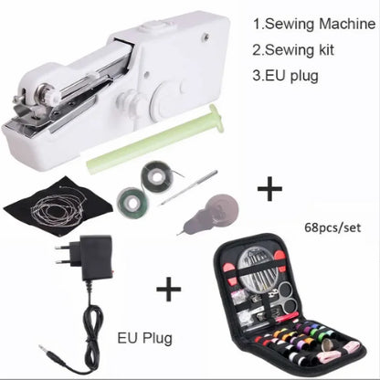 Mini Handheld Sewing Machine, Quick Sewing Portable Sewing Machine, Portable Sewing Machine Suitable for Home - White