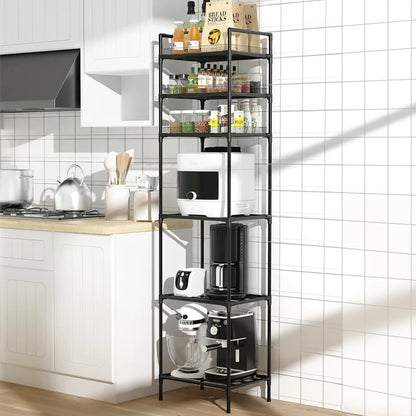 6 Tier Metal Storage Shelf Multi-Function Utility Shelf Heavy Duty Shelving Unit Pantry Shelves for Kitchen Bathroom Laundry