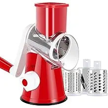 Hand Crank Rotary Vegetable Cutter 3 Drum Grater 3in1 Vertical Slicer Shredder Grinder Multifunction Manual Kitchen Cutting Tool