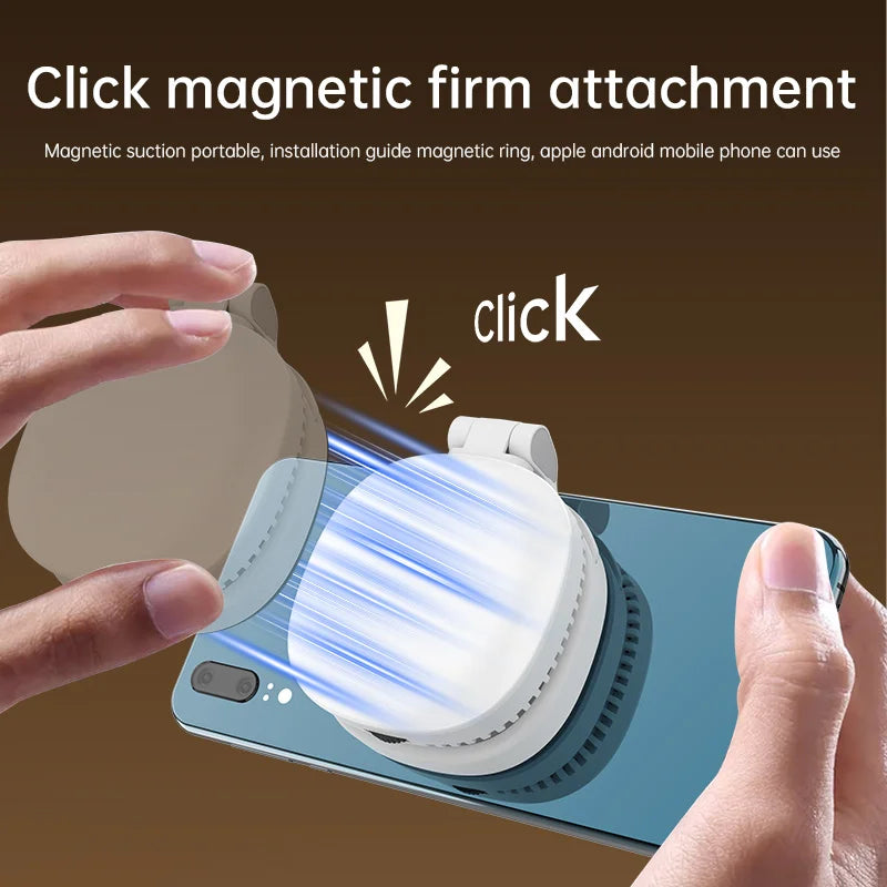 Magnetic Phone Selfie Light with Mirror, Rechargeable LED Ring Light, Black & White, Portable for Makeup, TikTok, Vlog & Video C