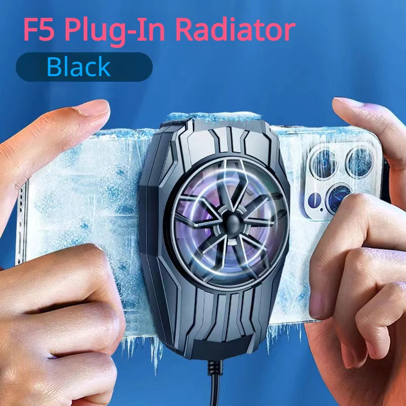Semiconductor Phone Cooler Fast Cooling Radiator with Fan Low Noise For iPhone Android Gaming Live Streaming Mobile Phone Heat