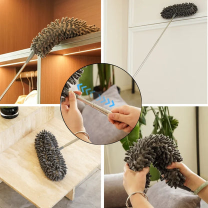 Fan Dusting Brush|Extendable Telescopic Cleaning Duster Brush|Long Handle Dusting Wand for Ceiling Fan-FurniturelChenille Duster