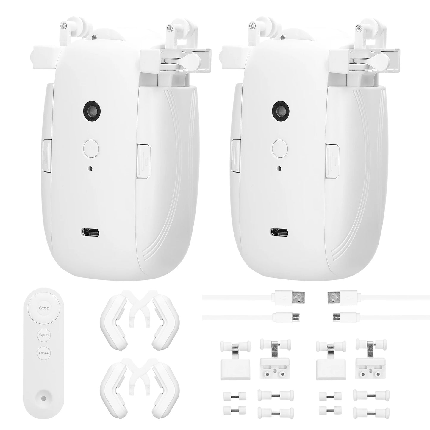3 in 1 Intelligent Curtain Motor Home Electric Curtain Opener No Wiring with Remote Controller for I-Rail/U-Rail/Roman Rod