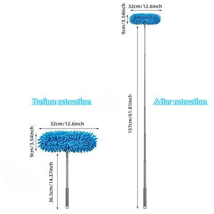 Fan Dusting Brush|Extendable Telescopic Cleaning Duster Brush|Long Handle Dusting Wand for Ceiling Fan-FurniturelChenille Duster