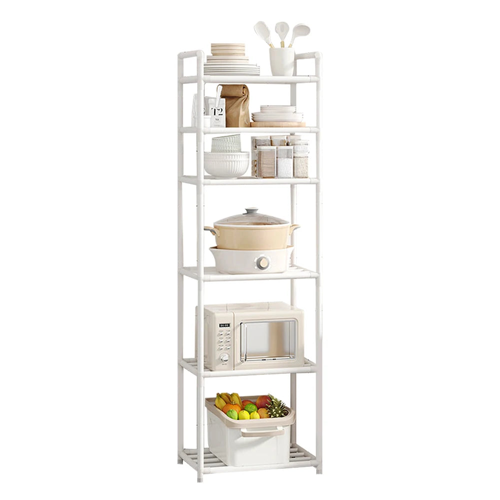 6 Tier Metal Storage Shelf Multi-Function Utility Shelf Heavy Duty Shelving Unit Pantry Shelves for Kitchen Bathroom Laundry