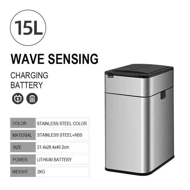 Smart Trash Can Kitchen Automatic Intelligent Sensor Bucket Garbage Dustbin Food Waste Wastebasket 15/20/30/40/50/60L