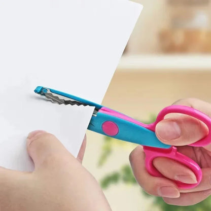 6pcs Scissors Wavy Pattern Paper Cutter Diy Handmade Tools Paper Craft Kawaii Card Photo Scissors 1pc Kids Gifts Office Supplies