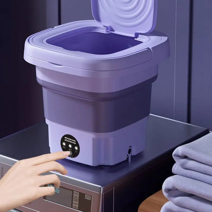 8L Mini Foldable Washing Machine Household Clothes Socks Underwear Cleaning Washer Travel Washing Machine With Spinning Dry
