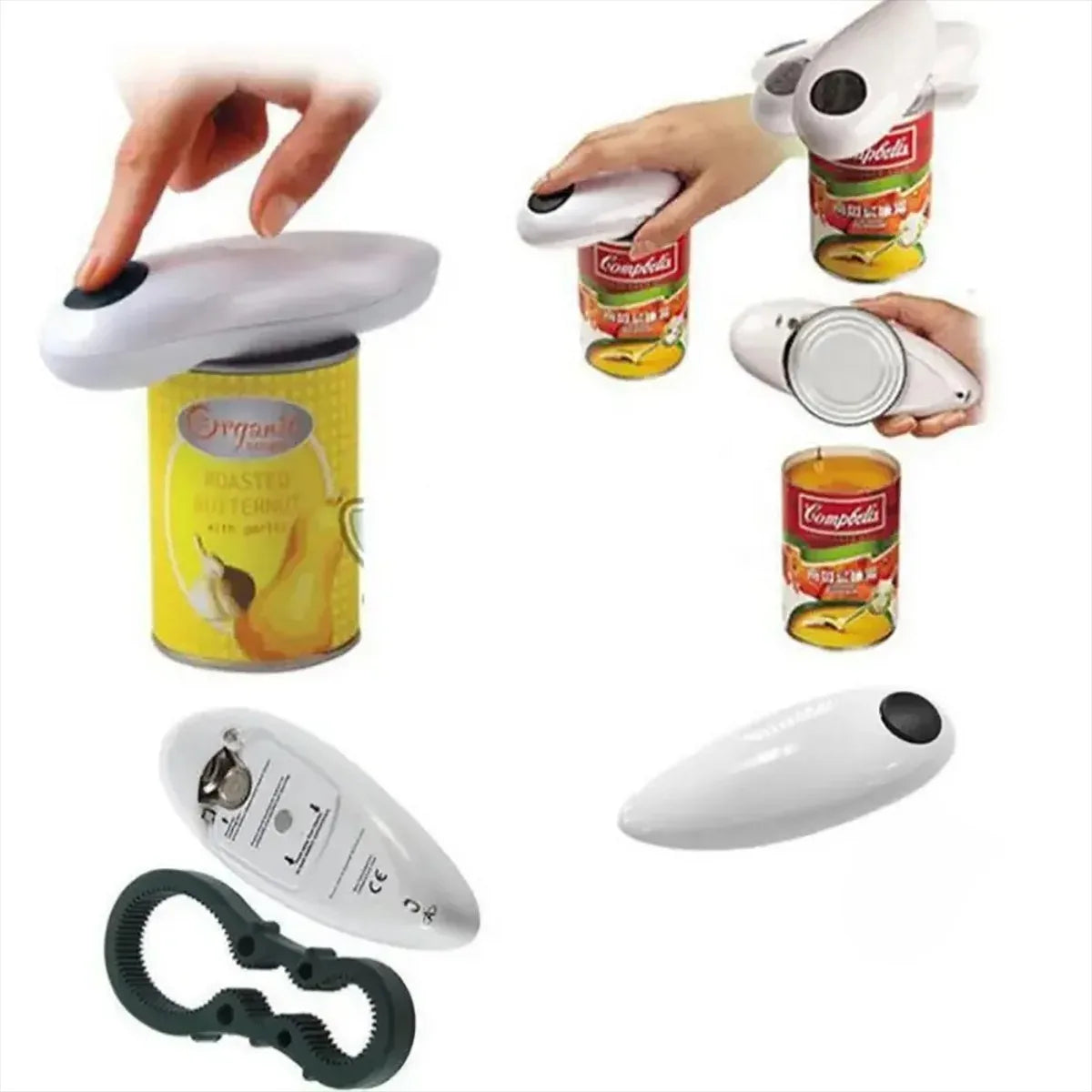Electric Can Opener Automatic Jar Bottle Opener Hands Free Easy Pull Tab Battery Powered Batteries Not Included