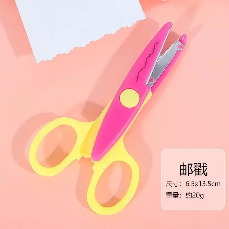 6pcs Scissors Wavy Pattern Paper Cutter Diy Handmade Tools Paper Craft Kawaii Card Photo Scissors 1pc Kids Gifts Office Supplies
