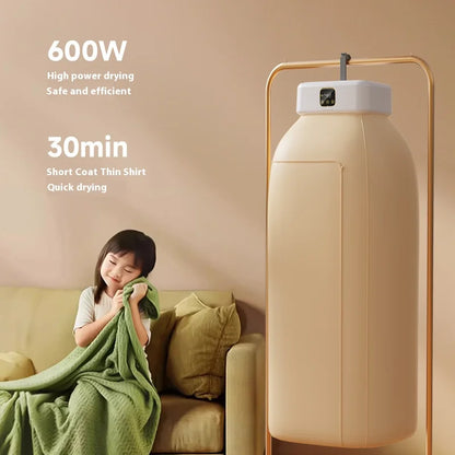 Mini Multifunctional Dryer Electric Clothes Dryer Portable Compact Foldable Laundry Dryer Machine with Dryer Bag and TimeSetting