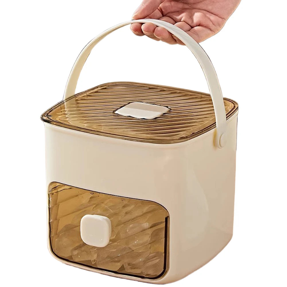 Portable Ice Maker Machine & Storage Drawer Ice Maker with Handle Countertop Ice Cube Maker for Home Kitchen Camping RV Office