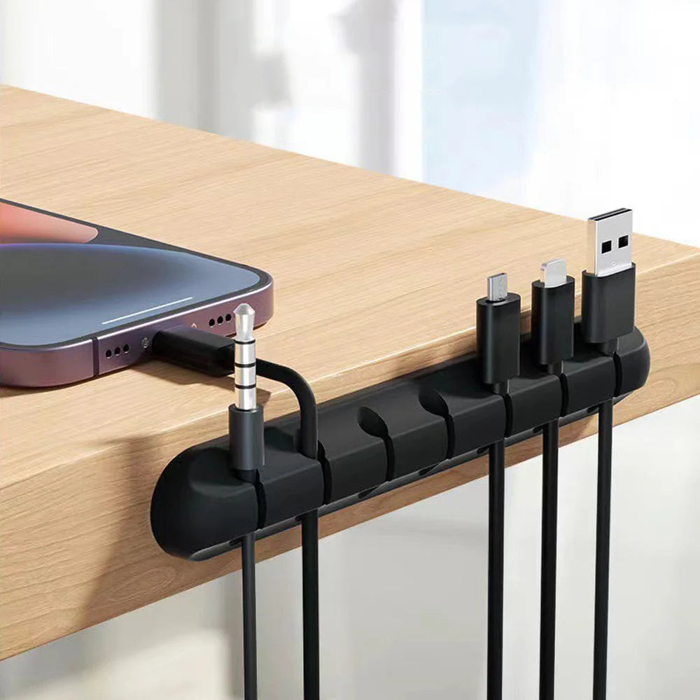 Adhesive Cable Holder Clips Cord Management Wire Organizer for Desktop USB Charging Cable Nightstand Power Cord Mouse Cable