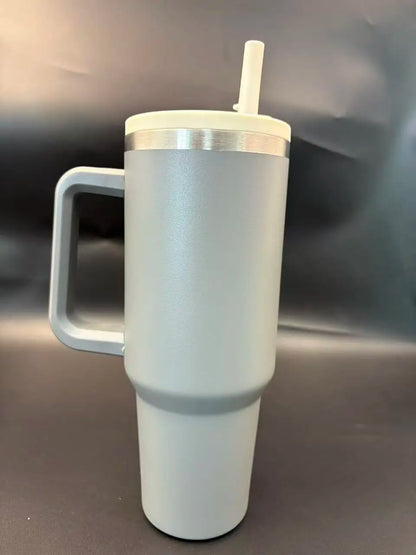 40oz 1200ML Insulated Tumbler w/Handle & Straw, Double Wall Thermal Cup, Travel Coffee Mug, Gift