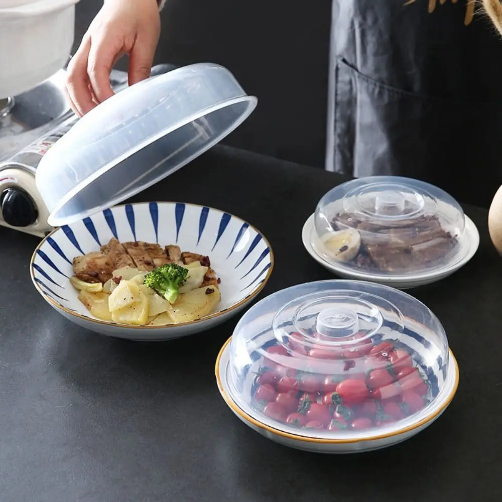 1Pcs Fresh Keeping Microwave Splatter Cover for Kitchen Bowls Cake Dish Plastic Food Fresh Lid Reusable Vented