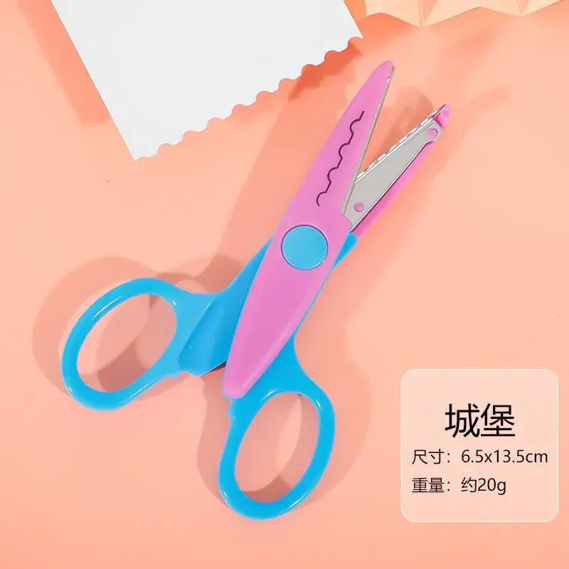 6pcs Scissors Wavy Pattern Paper Cutter Diy Handmade Tools Paper Craft Kawaii Card Photo Scissors 1pc Kids Gifts Office Supplies
