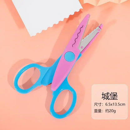 6pcs Scissors Wavy Pattern Paper Cutter Diy Handmade Tools Paper Craft Kawaii Card Photo Scissors 1pc Kids Gifts Office Supplies