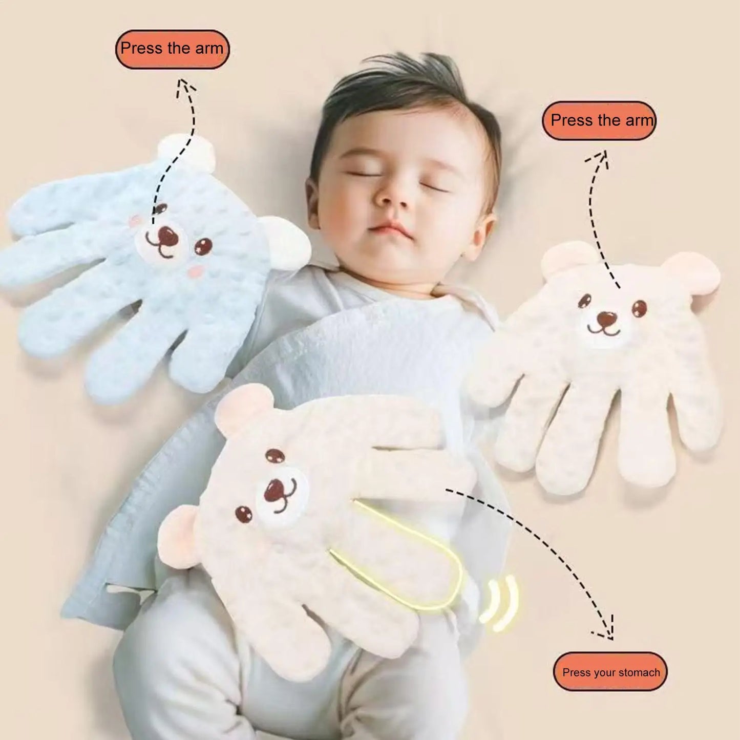 Baby Patter Baby Tapping Toy for Sleep Electric Automatic Pat Hand Soother Cute Sleeping Aid Companion for 0-3 Years