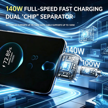 Auto-Disconnect Charging Adapter 140W Type-C Fast Charge Safety Separator Automatically Cut Power Eject Phone When Fully Charged