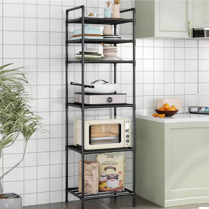 6 Tier Metal Storage Shelf Multi-Function Utility Shelf Heavy Duty Shelving Unit Pantry Shelves for Kitchen Bathroom Laundry