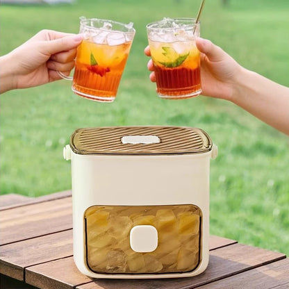 Portable Ice Maker Machine & Storage Drawer Ice Maker with Handle Countertop Ice Cube Maker for Home Kitchen Camping RV Office