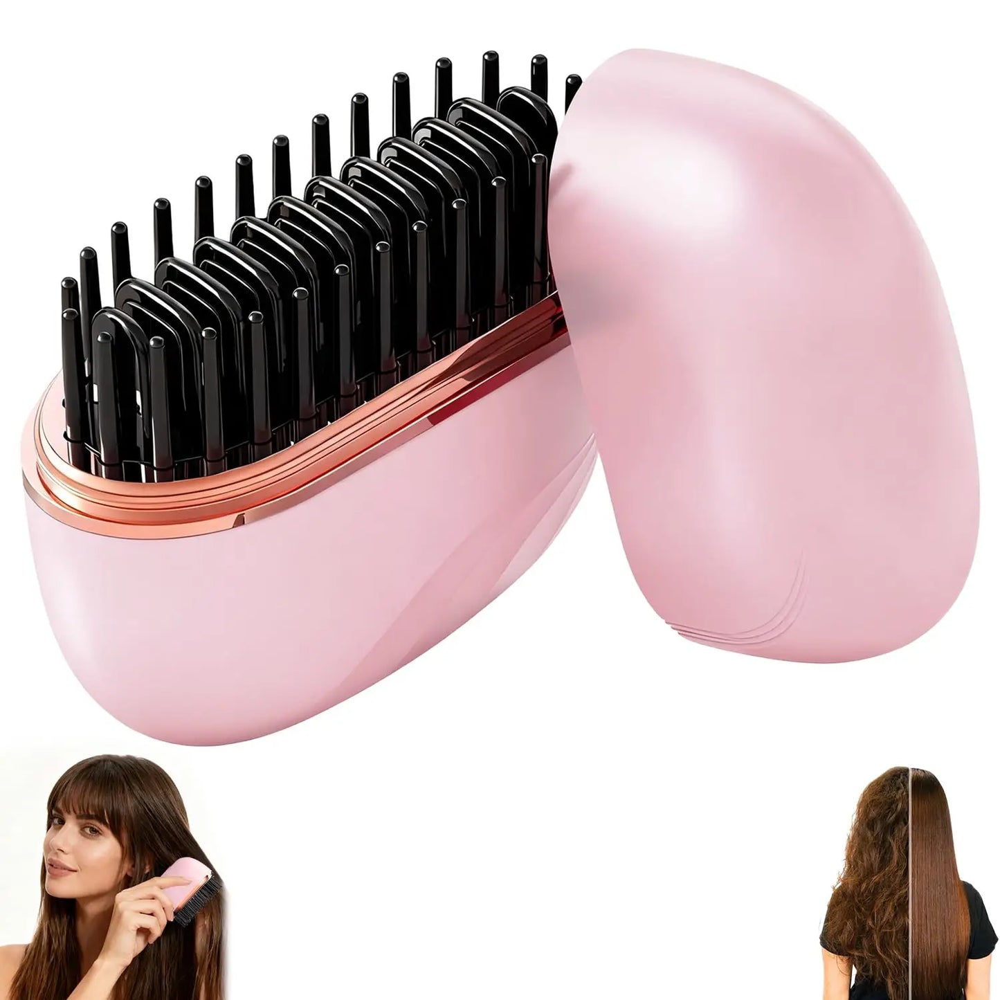 Mini Hair Straightener Portable Cordless Curling Iron Small Flat Steam Hair Straightener Brush Travel Styling Tools for Women