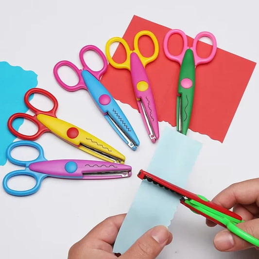 6pcs Scissors Wavy Pattern Paper Cutter Diy Handmade Tools Paper Craft Kawaii Card Photo Scissors 1pc Kids Gifts Office Supplies