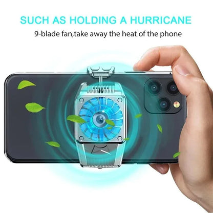 Semiconductor Phone Cooler Fast Cooling Radiator with Fan Low Noise For iPhone Android Gaming Live Streaming Mobile Phone Heat