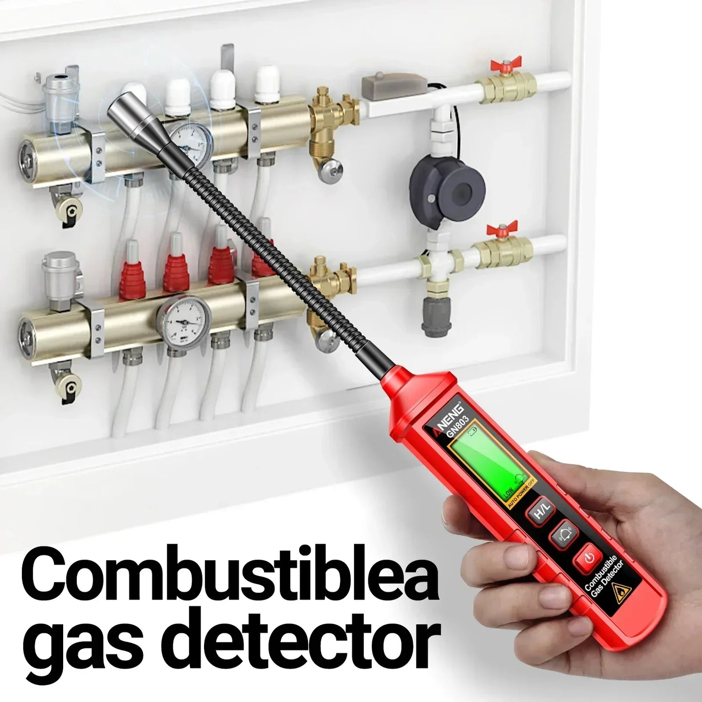 Handheld Gas Leak Detector ANENG GN803 Testers Methane Combustible Gas Detector Gases Concentration Analyzer Meter Leakage Tools