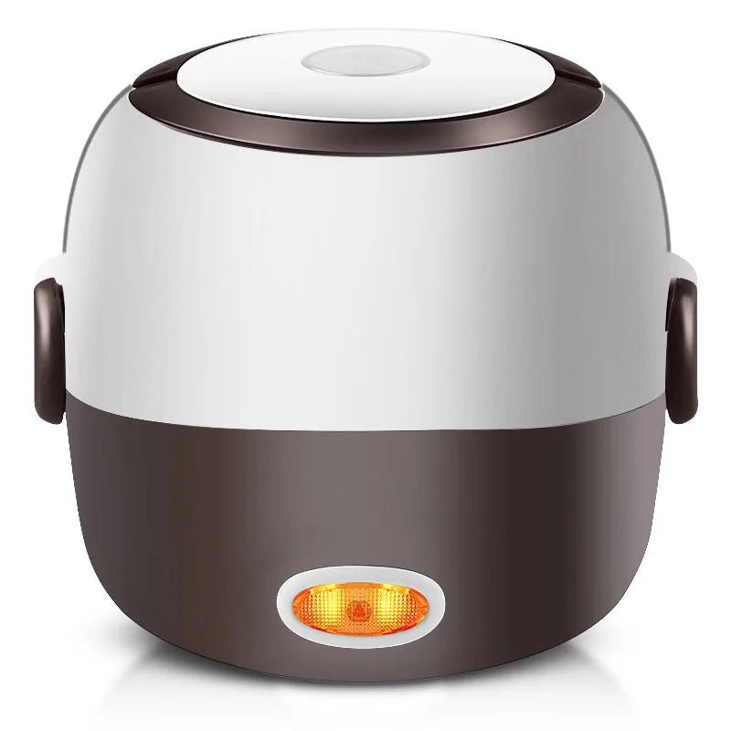 2026 New Electric Lunch Box,3 Layers 2L Portable Electric Heating Bento Lunch Box Rice Cooker,110V 200W,Stainless Steel+PP