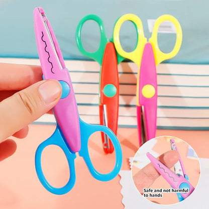 6pcs Scissors Wavy Pattern Paper Cutter Diy Handmade Tools Paper Craft Kawaii Card Photo Scissors 1pc Kids Gifts Office Supplies