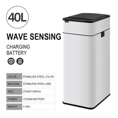 Smart Trash Can Kitchen Automatic Intelligent Sensor Bucket Garbage Dustbin Food Waste Wastebasket 15/20/30/40/50/60L