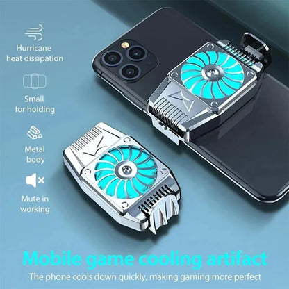 Semiconductor Phone Cooler Fast Cooling Radiator with Fan Low Noise For iPhone Android Gaming Live Streaming Mobile Phone Heat